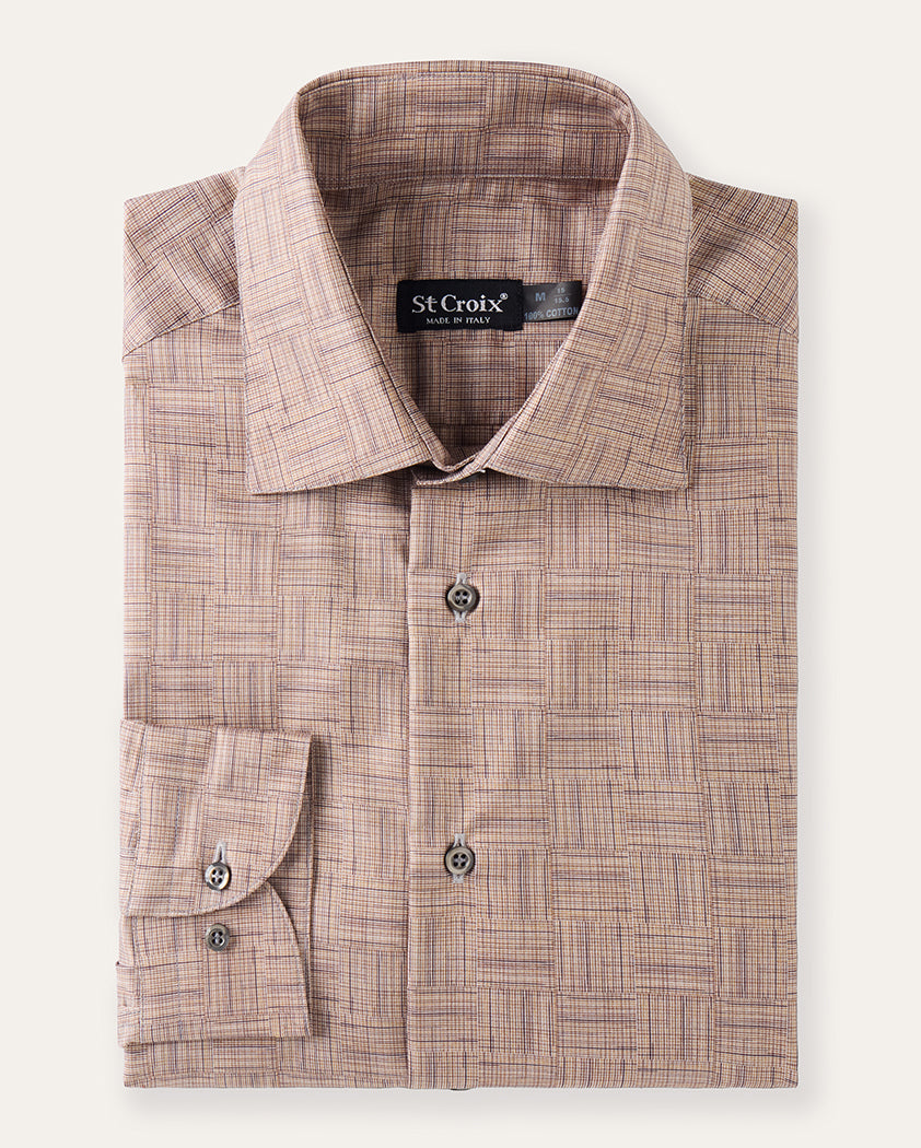Crosshatch Print Cotton Shirt